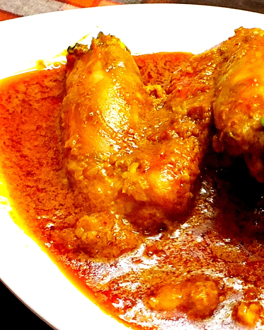 Prawn curry in a red coconut gravy