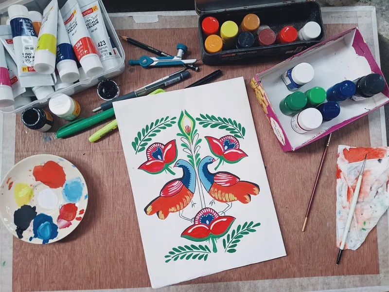 Folk painting motif