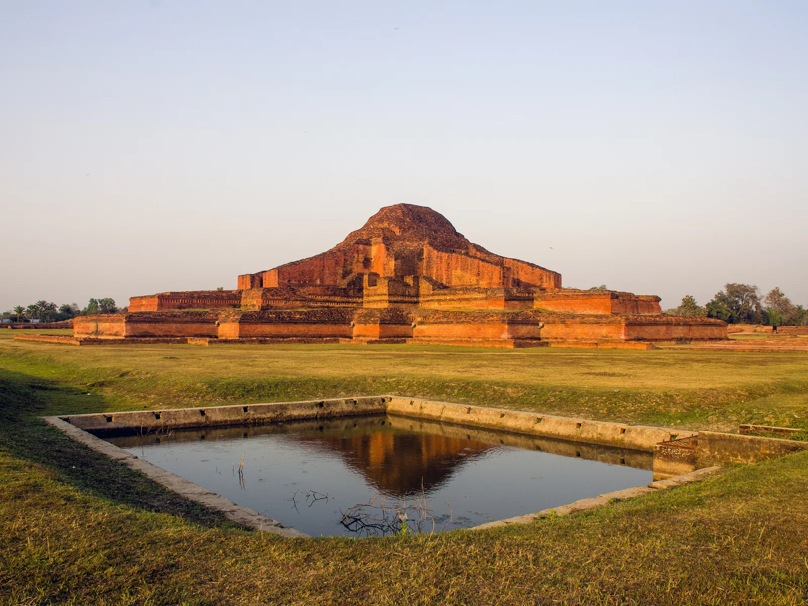 The ruins of Somapura Mahavihara at Paharpur in golden light